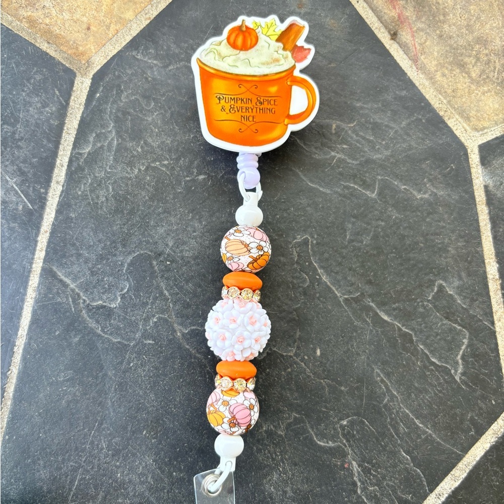 Beaded badge reel